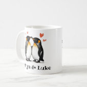 Mug Pour les amoureux, Citation de pingouins, Ajouter (Devant gauche)