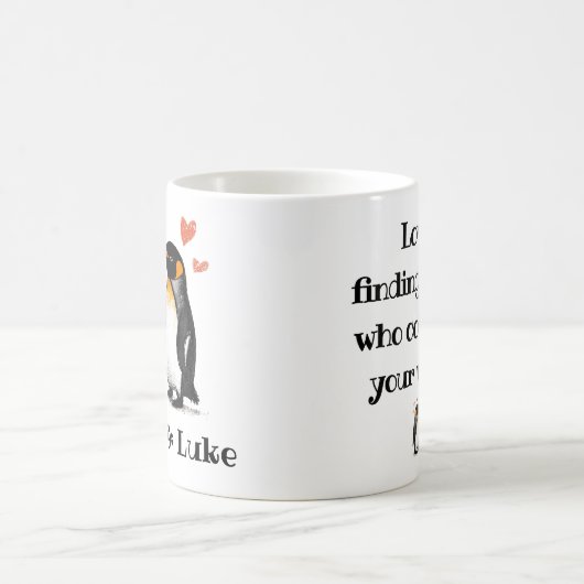 Mug Pour les amoureux, Citation de pingouins, Ajouter (Centre)