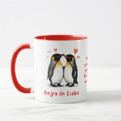 Mug Pour les amoureux, Citation de pingouins, Ajouter  (Gauche)