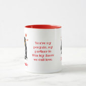 Mug Pour les amoureux, Citation de pingouins, Ajouter  (Centre)