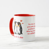Mug Pour les amoureux, Citation de pingouins, Ajouter  (Devant gauche)