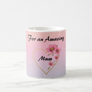 Mug Pour maman Fleur rose Cœur doré Fête des mères 
