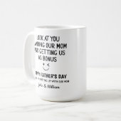 Mug Pour marcher papa Regardez votre maman atterrir (Devant gauche)