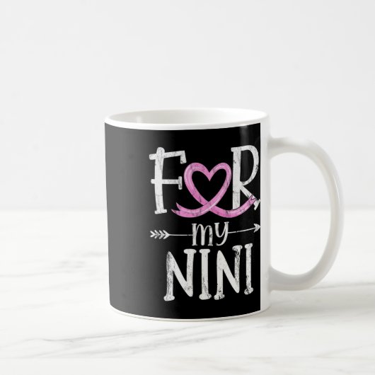 Mug Pour mon Nini rose Ruban de sensibilisation au can (Droite)