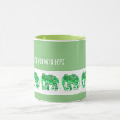 MUG POUR PAPA AVEC ÉLÉPHANTS VERTS COOL (Centre)