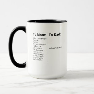 Mug pour parents, Cadeau pour parents Maman, Drôle