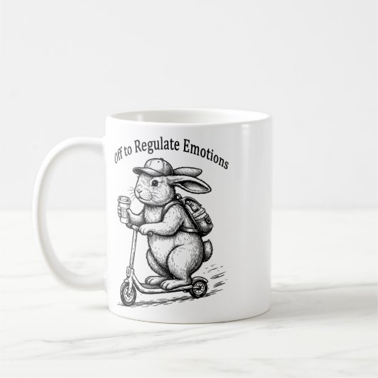 Mug Pour réguler les émotions drôle de lapin bunny Sco (Gauche)