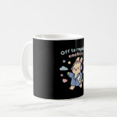 Mug Pour réguler les émotions Lapin Bunny Scoote drôle (Devant gauche)