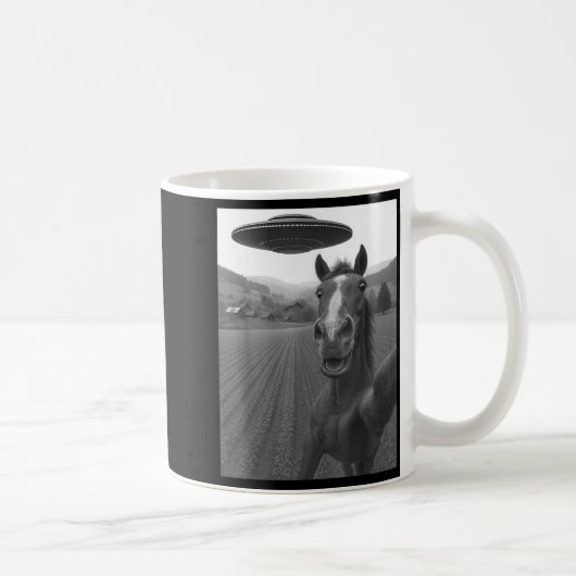 Mug Pour selfie de cheval d'alien Ufo (Droite)