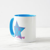 Mug Pourpre-Aqua 2 de damassé (Devant gauche)