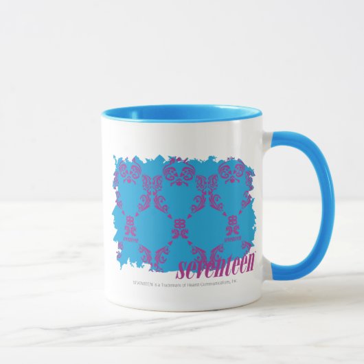 Mug Pourpre-Aqua 4 de damassé (Droite)