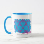 Mug Pourpre-Aqua 4 de damassé (Gauche)