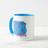Mug Pourpre-Aqua 4 de damassé (Devant gauche)