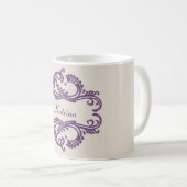 Mug pourpre chic Damask (Devant droit)