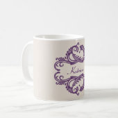 Mug pourpre chic Damask (Devant gauche)