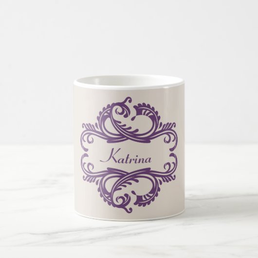 Mug pourpre chic Damask (Centre)