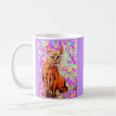 Mug pourpre curieux de chat (Gauche)