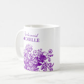 Mug Pourpre de panier floral de faveur de Fête de la (Devant gauche)