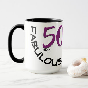 Mug Pourpre et noircissez 50 et typographie fabuleuse