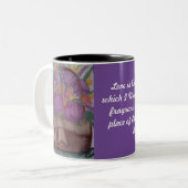 Mug pourpre, fleurs pourpres, poème Helen Keller (Devant gauche)