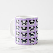 Mug Pourpre mignon d'expression de panda (Devant gauche)