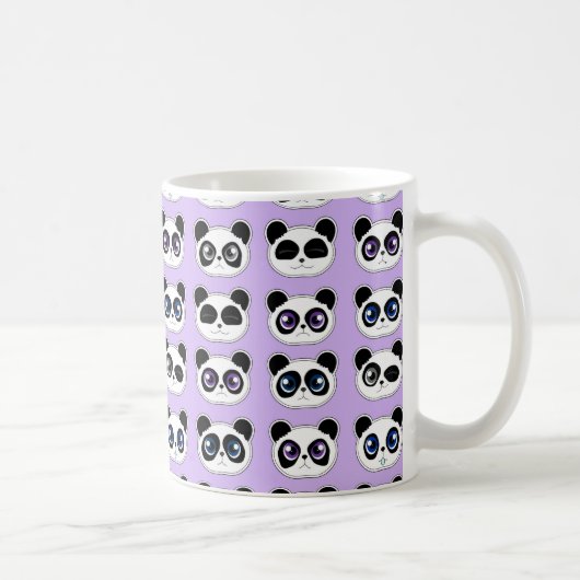 Mug Pourpre mignon d'expression de panda (Droite)