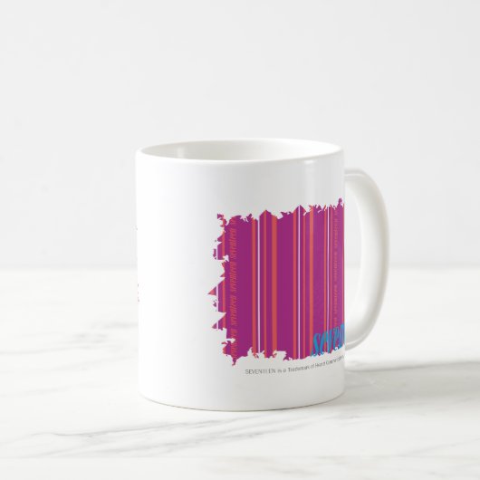 Mug Pourpre mince 2 de rayures (Devant droit)