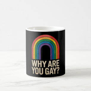 Mug Pourquoi êtes-vous gay drôle arc-en-ciel LGBTQ Fie