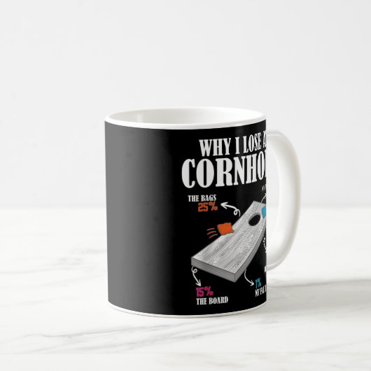 Mug Pourquoi je perds à Cornhole (Devant droit)