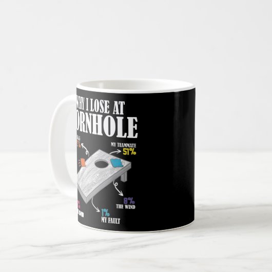 Mug Pourquoi je perds à Cornhole (Devant gauche)