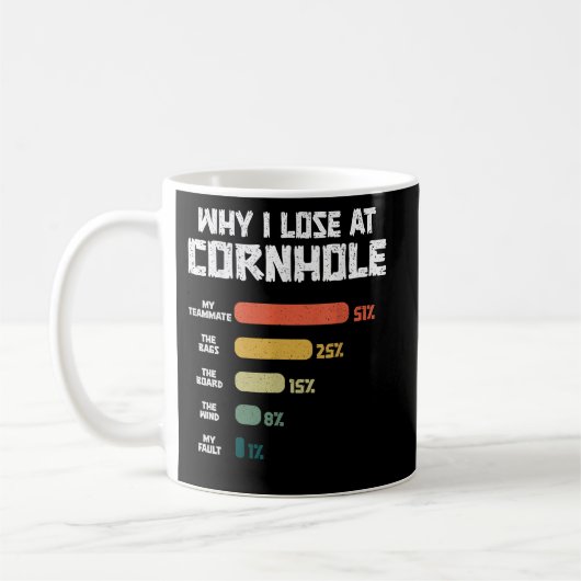 Mug Pourquoi je perds Cornhole Retro Toss (Gauche)