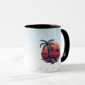 Mug Poursuite Éternelle des Couchers de Soleil Palmier (Devant droit)