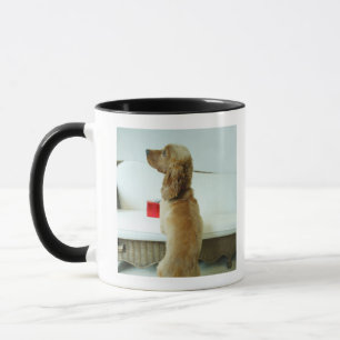 Mug Poursuivez la position sur un divan avec un cadeau
