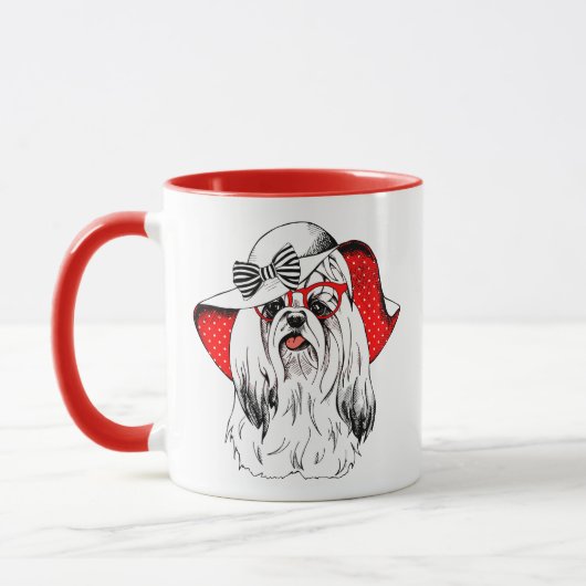 Mug Pousse de mode de Yorkie (Gauche)