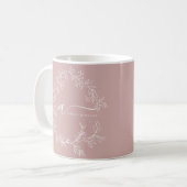 Mug Poussière de rose gênée Monogramme de nom de fille (Devant gauche)