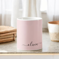 Poussière de rose rougeâtre Blush écriture girly m