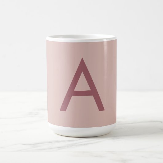 Mug Poussière d'or rose Monogramme moderne Lettre init (Centre)