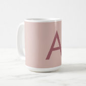 Mug Poussière d'or rose Monogramme moderne Lettre init (Devant gauche)