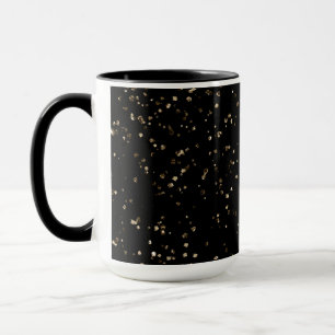 Mug Poussière Parties scintillant or sur noir