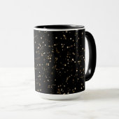 Mug Poussière Parties scintillant or sur noir (Devant droit)