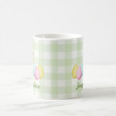 Mug Poussin et œufs à l'aquarelle sur fond vert avec n (Centre)