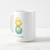 Mug Poussin Mignon sur Globe - Design Pâques et Jour d (Devant gauche)
