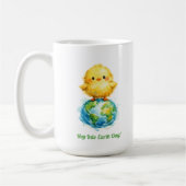 Mug Poussin Mignon sur Globe - Design Pâques et Jour d (Gauche)