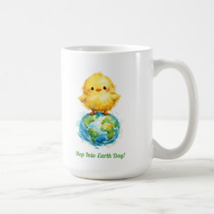 Mug Poussin Mignon sur Globe - Design Pâques et Jour d