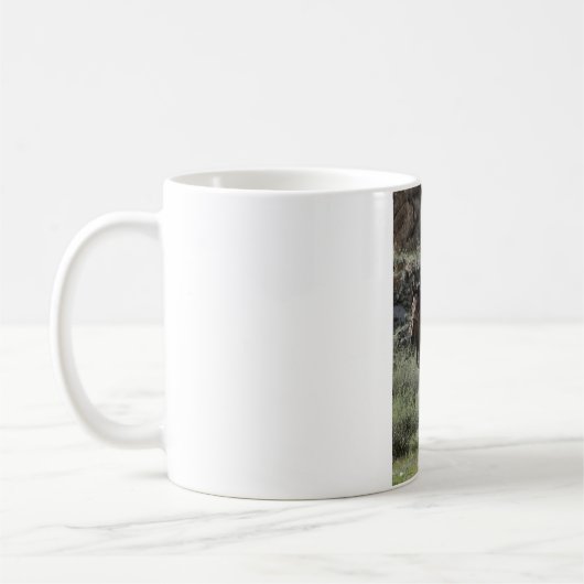 Mug Poutine sans chemise monte un cheval (Gauche)