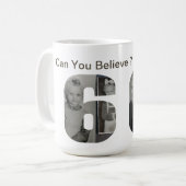 Mug Pouvez-vous croire que vous avez 60 ans ? Collage  (Devant gauche)
