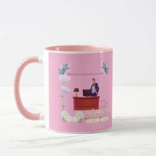 Mug Pouvoir du leadership rose (Gauche)