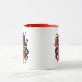 Mug POUVOIR FILLE, Couronne & Coeurs, Rouge & Or (Centre)