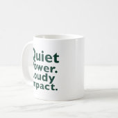 Mug Pouvoir Tranquille. Impact Fort. (Devant gauche)