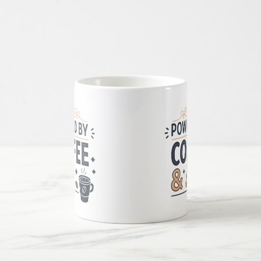 Mug Powered by Coffee & AI Retro Tech Vector (Centre)